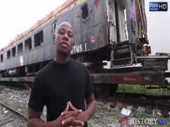 Big ass red hair babe intrigue with black guy in abandoned train