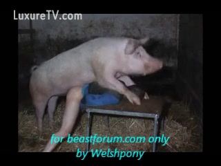 Skinny girlf gets fucked by huge pig